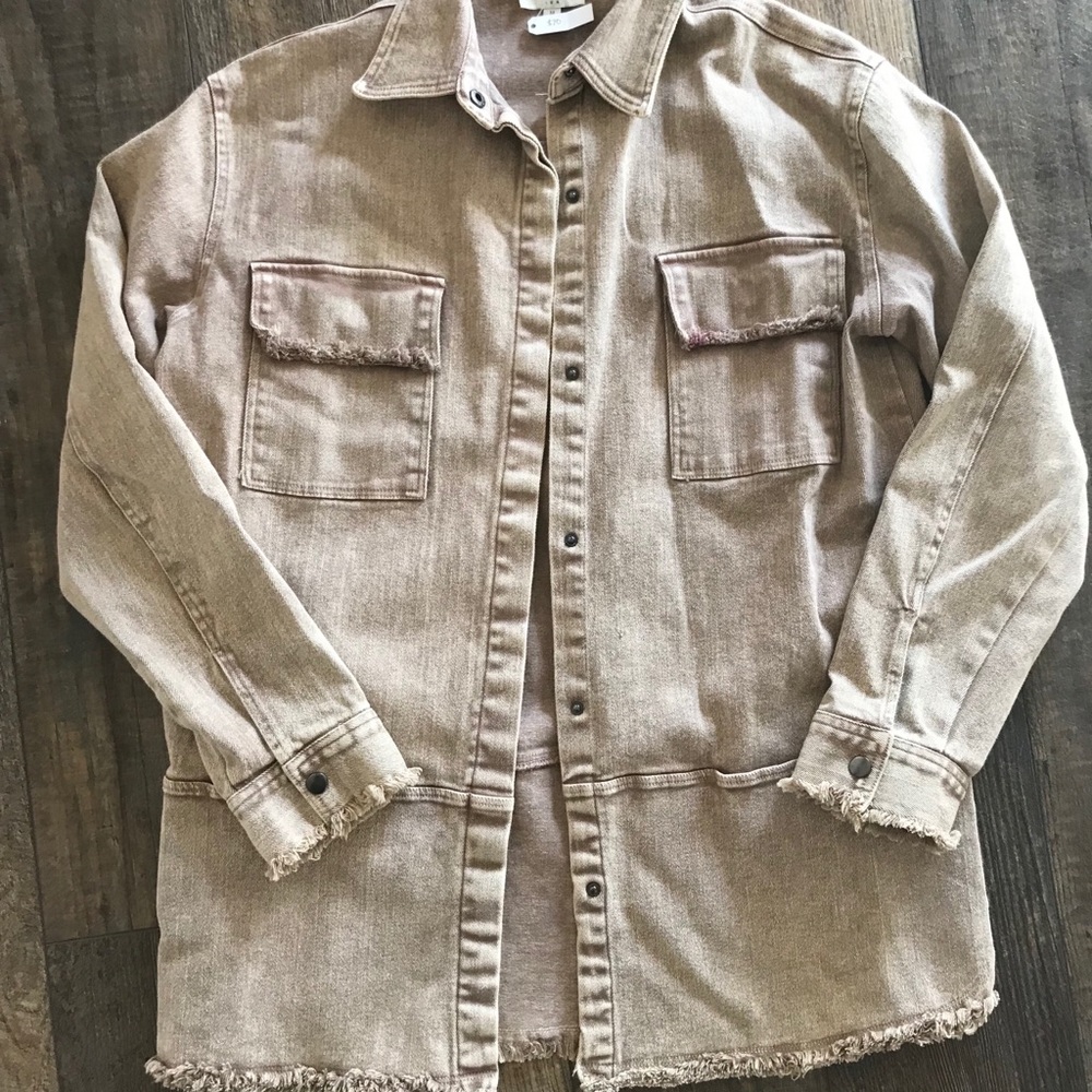 Blush Oversized Jean Jacket